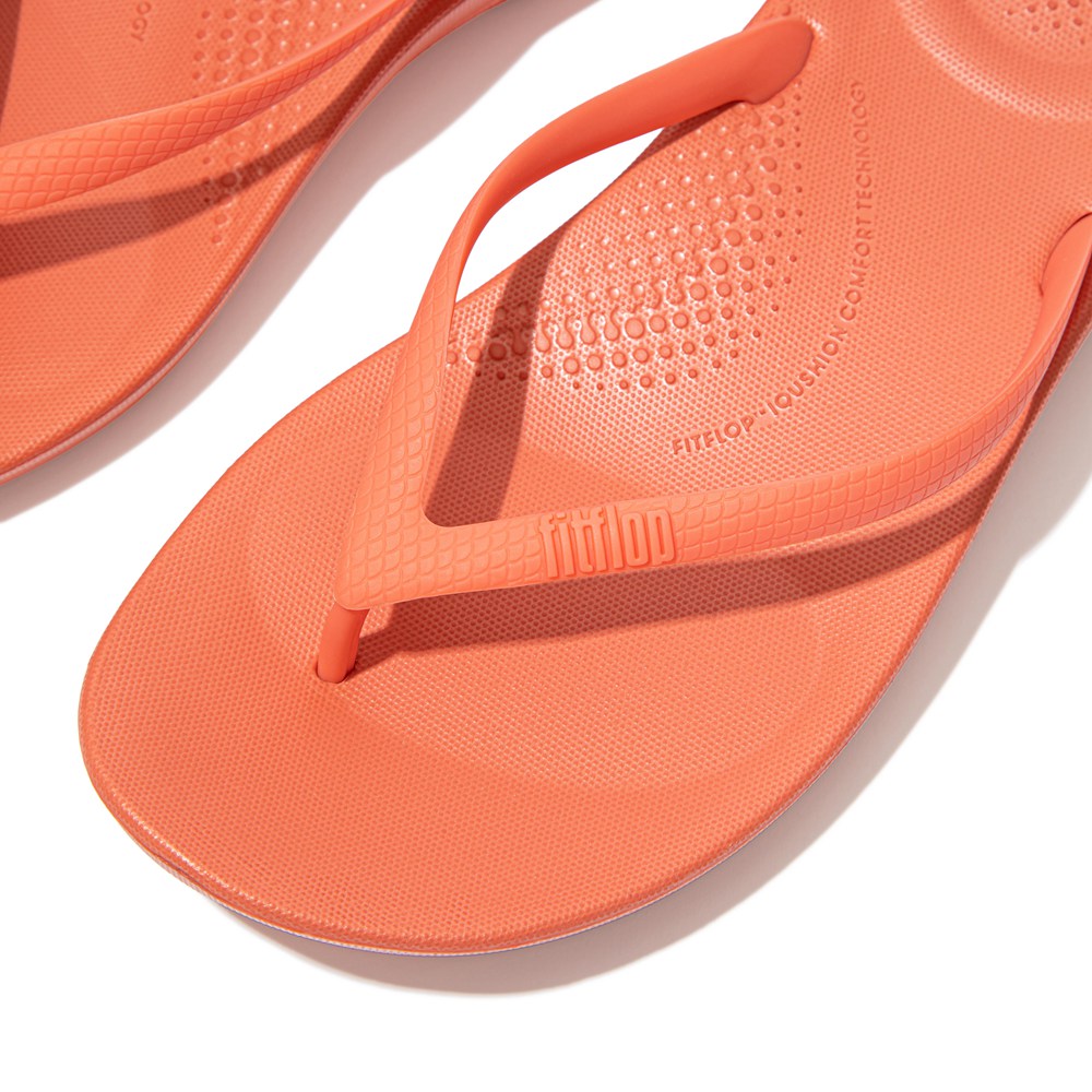Fitflop Womens Flip-flops - Iqushion Ergonomic - Coral Pink - 108-EYMJZC